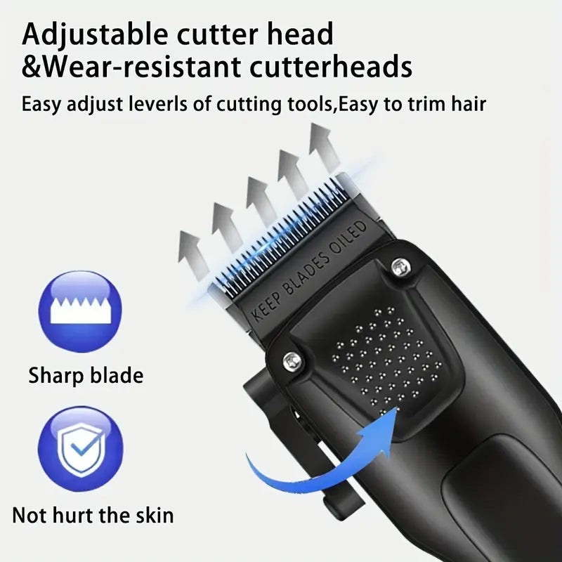 Kalsten | GroomMaster - 3-piece Professional Hair and Beard Care Set for Men, Wireless Trimmers with LED display, USB rechargeable