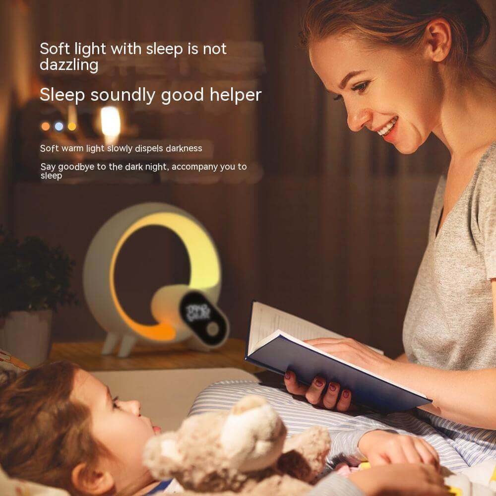 Creative Q Light Analog Sunrise Digital Display Alarm Clock Bluetooth Audio Intelligent Wake-up Q Colorful Atmosphere Light | Kalsten