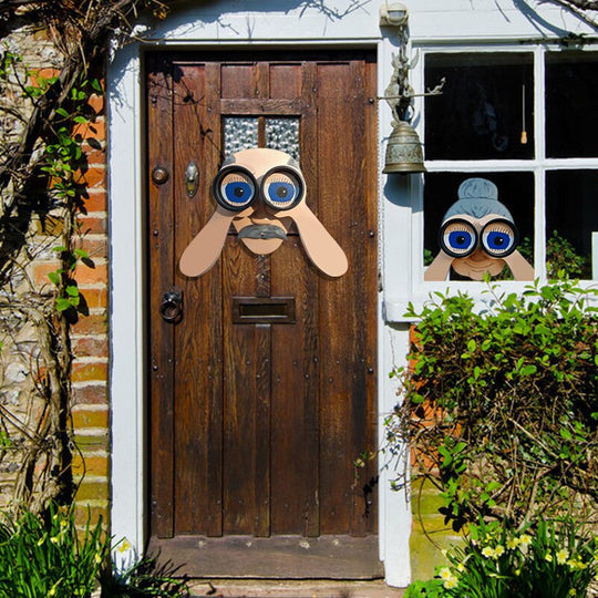 Kalsten | Fence Decoration Nosy Old Man and Lady Garden Yard Art