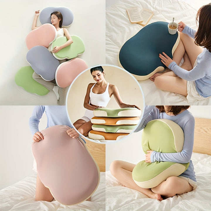 1pc Oval Macaron Pillow Cervical Memory Foam Pillow, Cooling Bed Pillow For Sleeping - Neck Pillows For Pain Relief Sleeping, Contour Support Ergonomic Pillow For Side Back Stomach Sleepers Using High And Low Partition | Kalsten