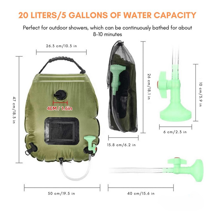 SolarFlow Portable Shower — Experience warm freedom and freshness wherever the adventure calls | Kalsten