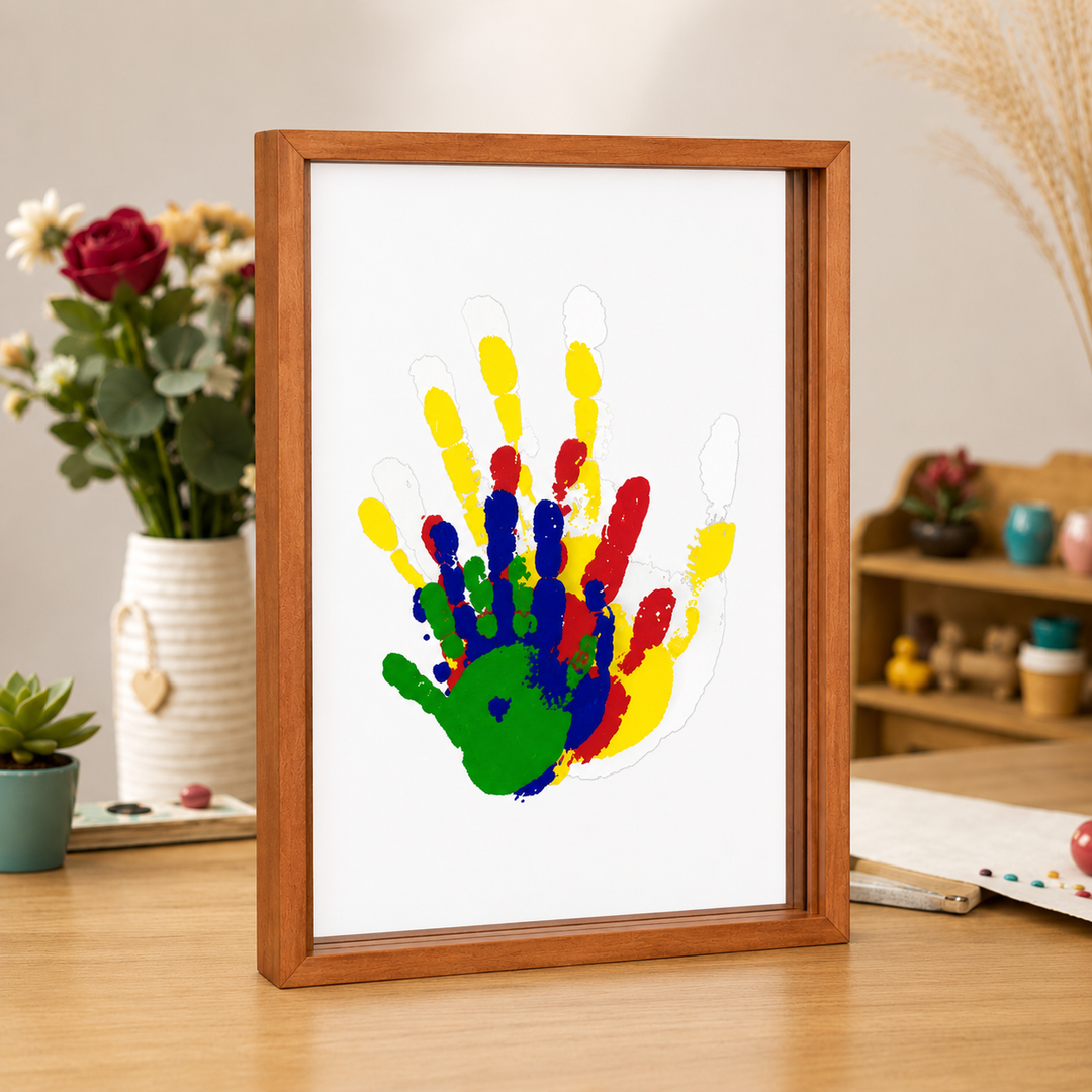 Kalsten | Baby Memory Frame made of Wood with Clay for Hand & Footprints
