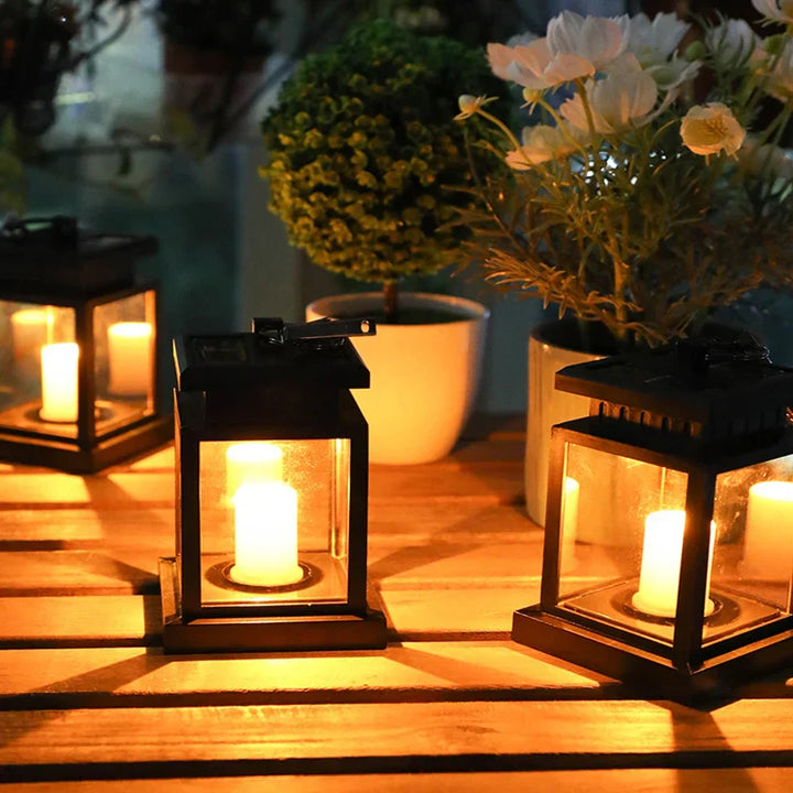 Solar-powered LED candle lantern – Weatherproof outdoor lamp for garden and patio | Kalsten