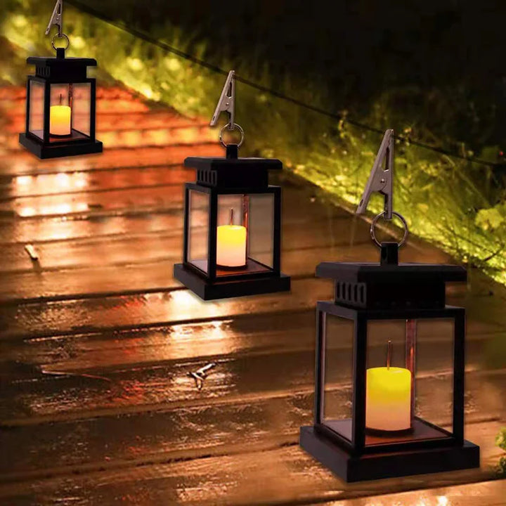 Solar-powered LED candle lantern – Weatherproof outdoor lamp for garden and patio | Kalsten