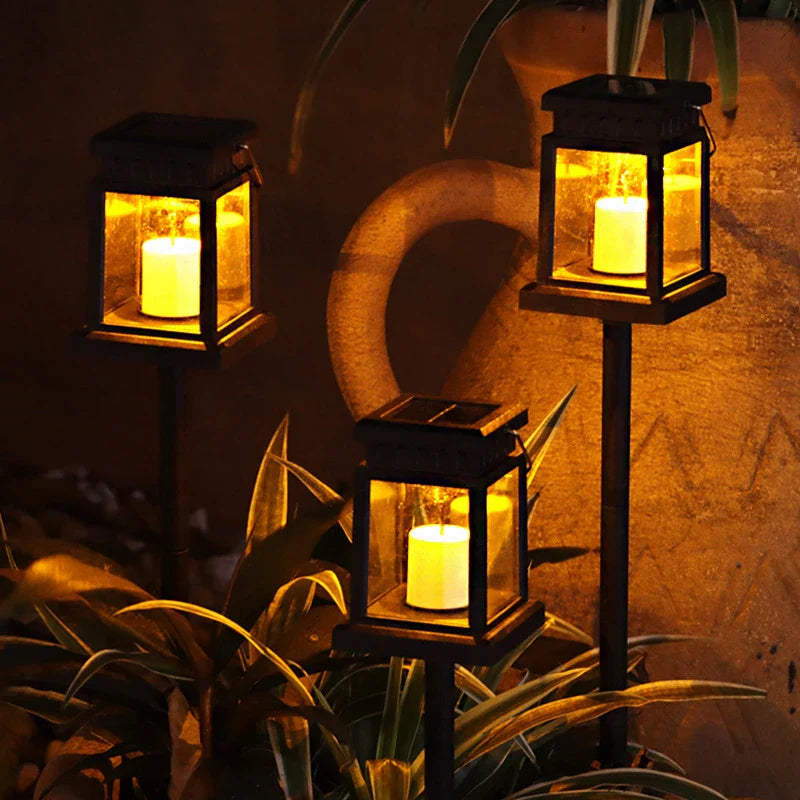 Solar-powered LED candle lantern – Weatherproof outdoor lamp for garden and patio | Kalsten