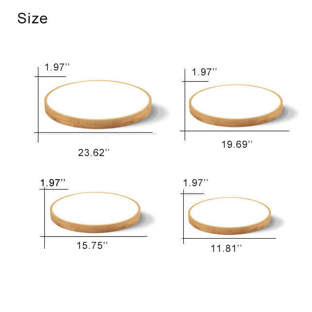 Flush Mount Ceiling Light Wood 23.6 in 48W Beige Living Room Bedroom Adjustable LED Modern Lighting | Kalsten
