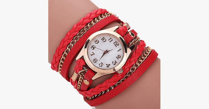 Kalsten | Gold Dial Quartz Watch with Funky Wraps – Designed to accentuate your casual look