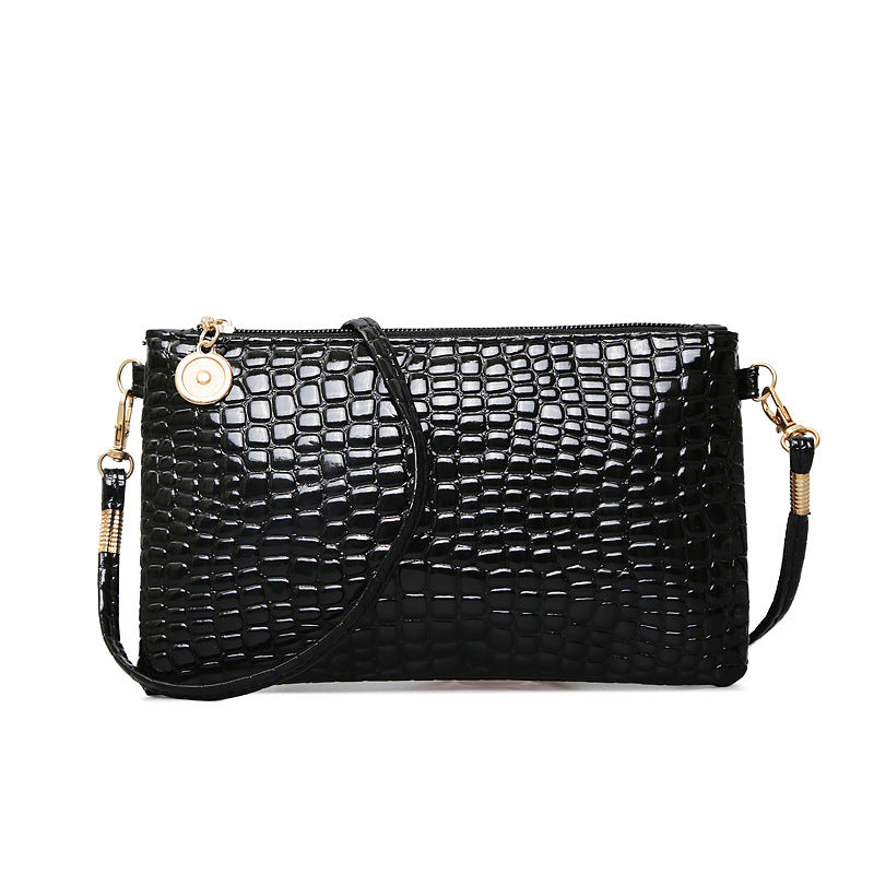 Crocodile Embossed Crossbody Clutch Bag