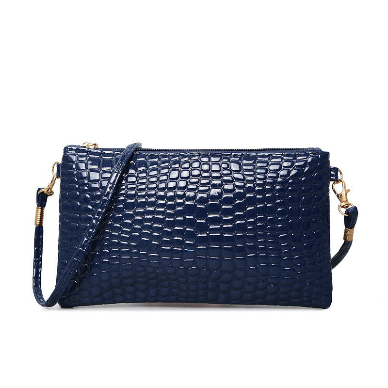 Crocodile Embossed Crossbody Clutch Bag