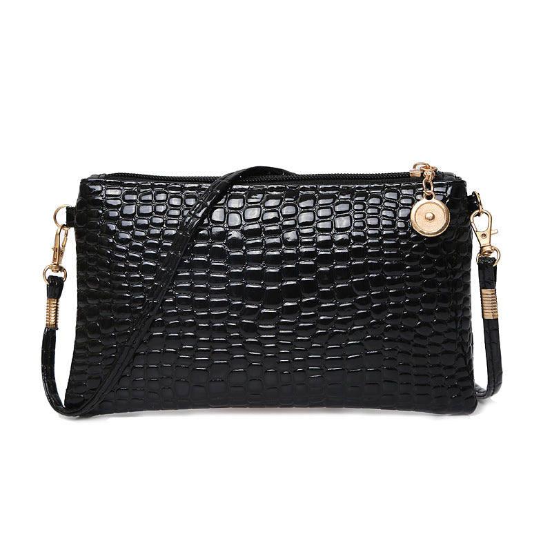 Crocodile Embossed Crossbody Clutch Bag