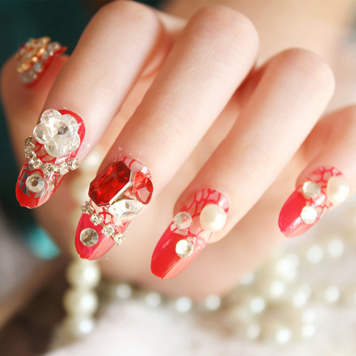 Rhinestone-Embellished Press-On Nail Set