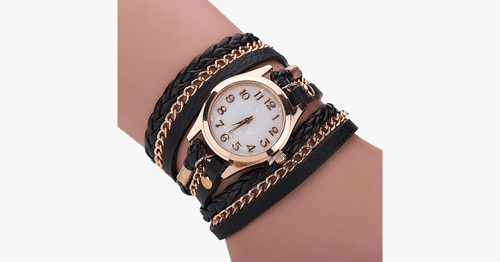 Kalsten | Gold Dial Quartz Watch with Funky Wraps – Designed to accentuate your casual look