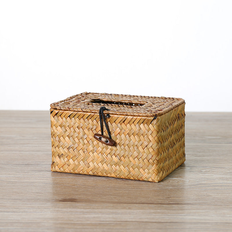 Handcrafted Woven Storage Box with Stylish Lid Kalsten