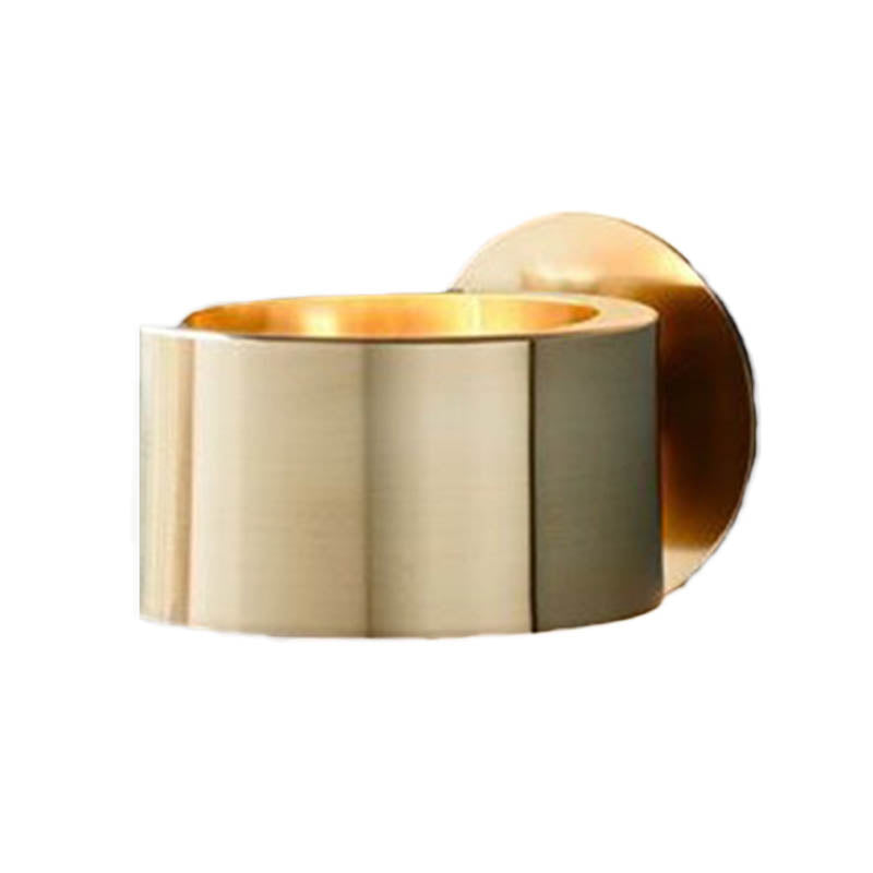 Drum Wall Mounted Light Minimalist Metal 1 Head Living Room Wall Lighting Fixture in Gold | Kalsten