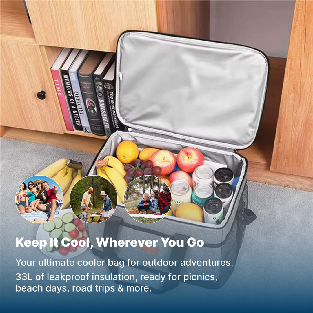 Kalsten | 33L Waterproof Cooler Bag | Insulated, Spacious & Ideal for Picnics, Beach Days, Hiking, and Outdoor Activities
