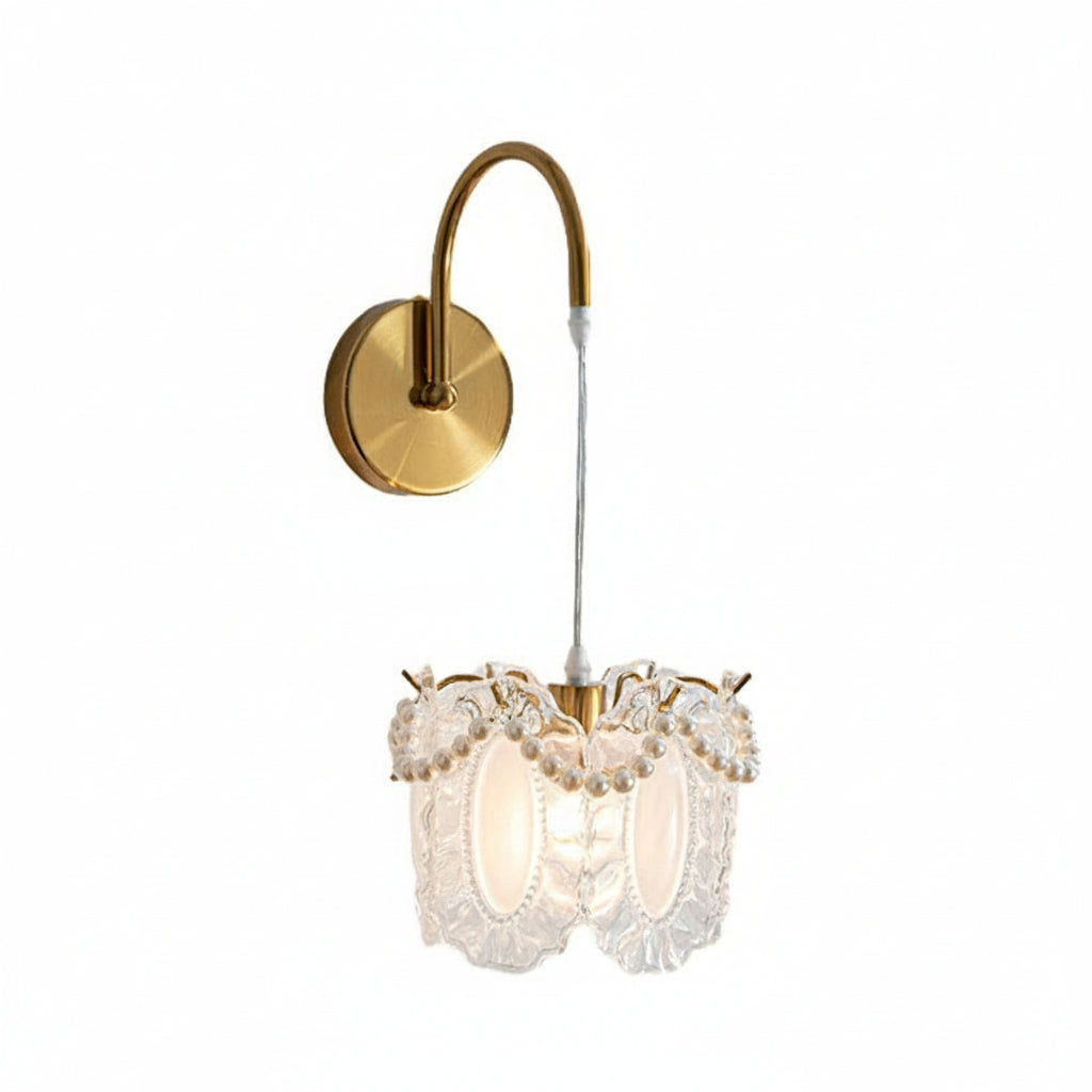 LED Wall Sconce Light – Nordic Glass Feather Leaf Art Deco (20x20cm / 7.9x7.9in) | Kalsten