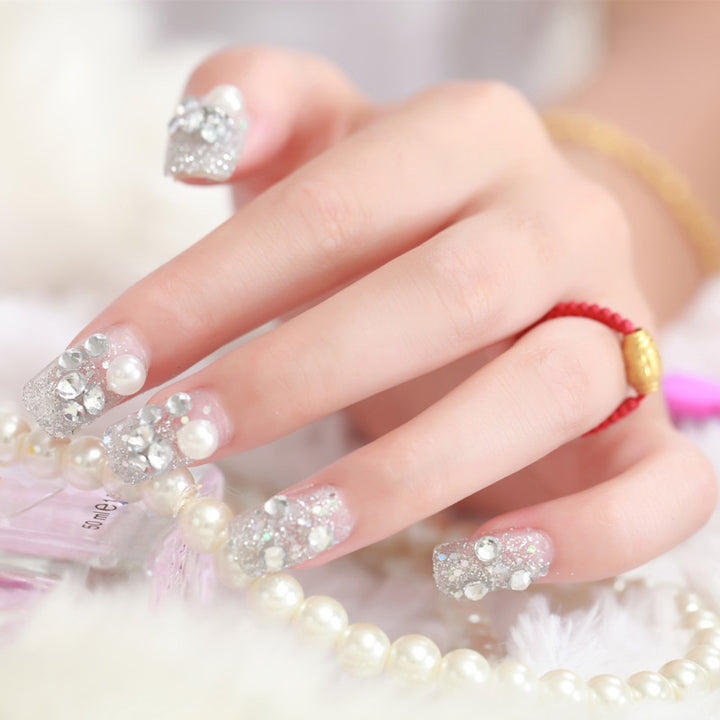 Glamorous Rhinestone-Studded Press-On Nail Set
