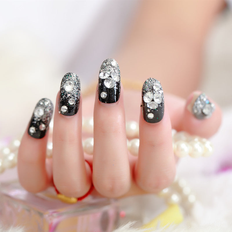 Glamorous Rhinestone-Embellished Press-On Nail Tips