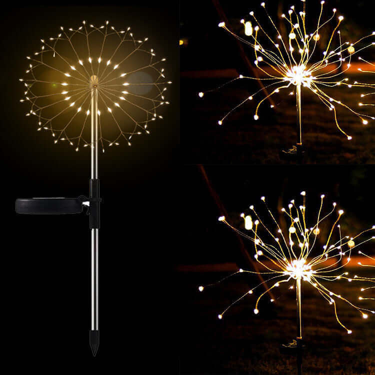 New Ground Plug Solar Fireworks Light LED Light String Copper Wire Outdoor Garden Decoration Star Lights Christmas Lights | Kalsten