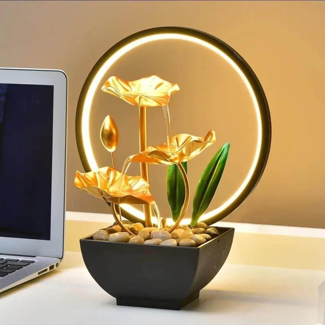 Flowing Water Ornaments Circulating Amp Ring Living Room TV Cabinet Night Light Decoration | Kalsten