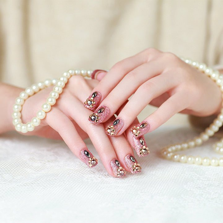 Glamorous Crystal-Embellished Press-On Nails