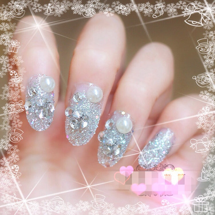 Glamorous Rhinestone-Embellished Press-On Nail Tips