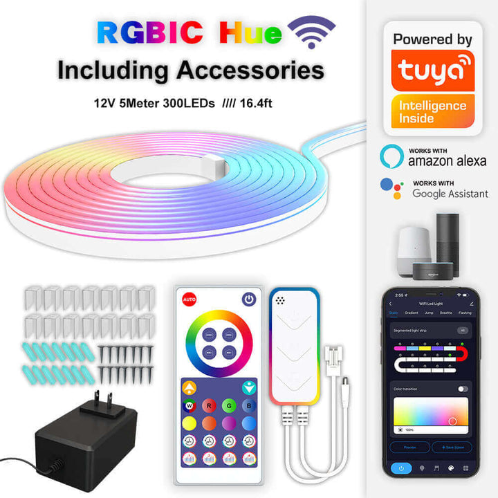 WiFi Smart DIY Modeling Music Neon Light With Music Light Bar Music Remote Control Horse Running Light | Kalsten