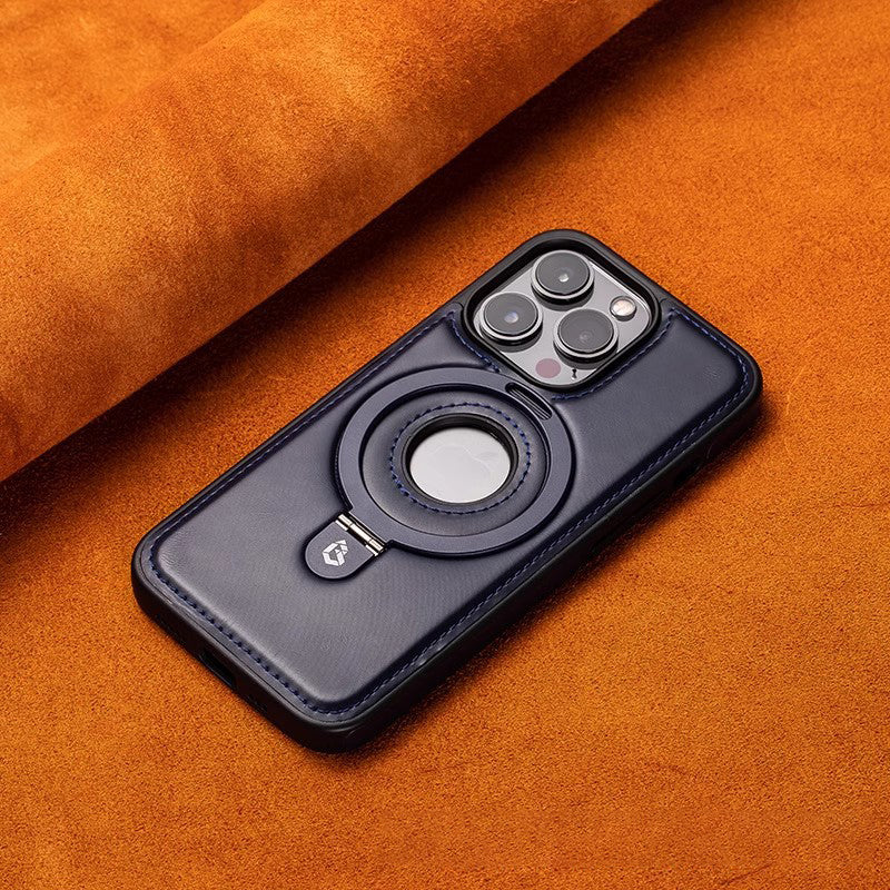 For 17ProMax Magnetic Bracket Phone Case High-end Business Leather Case