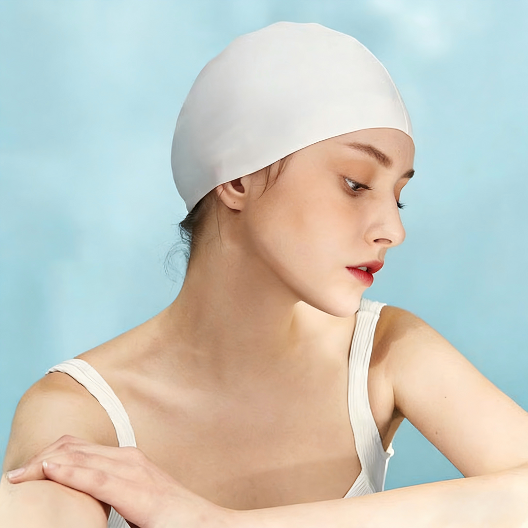 Kalsten | High Elastic Solid Silicone Swim Cap | New Kids Adult Universal Waterproof No Pinch Swimming Cap