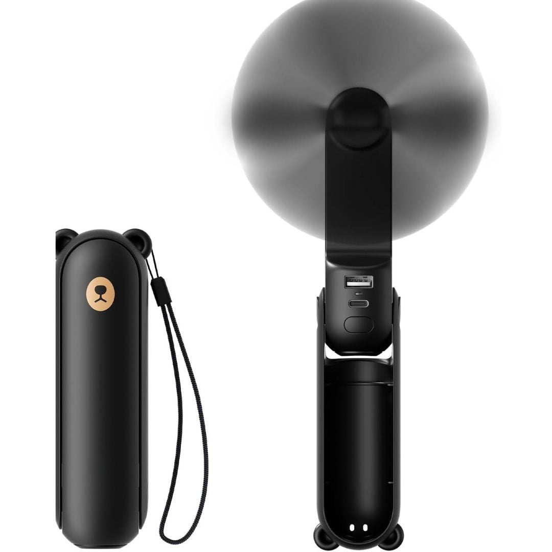 3 In 1 Handheld Mini Fan | USB Rechargeable, Foldable Design & Ideal for Travel, Camping, and Outdoor Activities | Kalsten