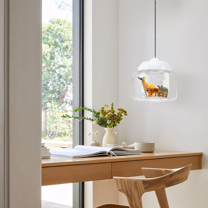Pendant Light Glass 8.7 in Children’s Room Decorative Ceiling Lamp Whimsical Animal Theme Playful Lighting | Kalsten