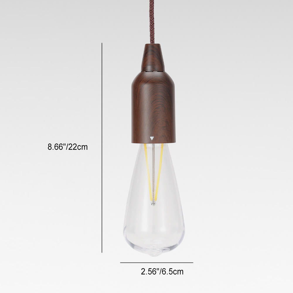 Retro Portable Waterproof Wood Round Cone Battery USB 1-Light Camping Outdoor Light | Kalsten