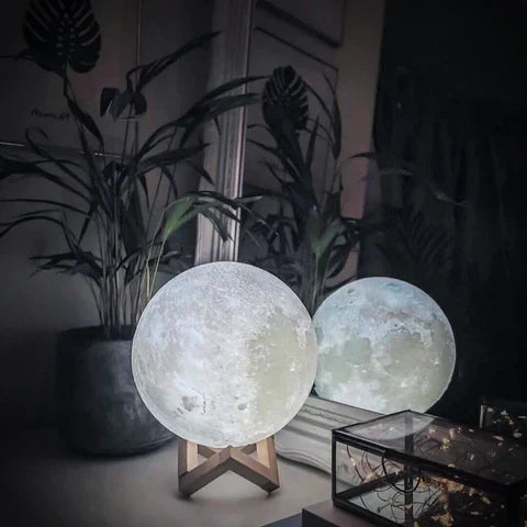 Kalsten | Magical Moon Lamp - with Wireless Touch Control and Wooden Stand