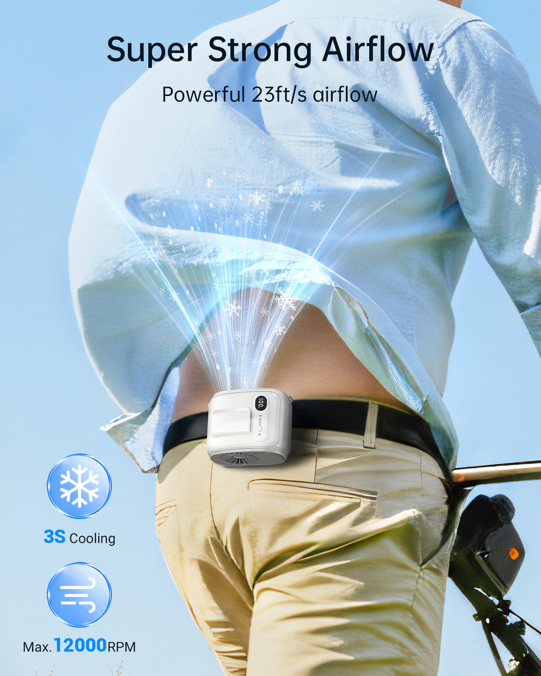Waist Fan Hands-Free Personal Neck Fan for Outdoor Camping | Kalsten