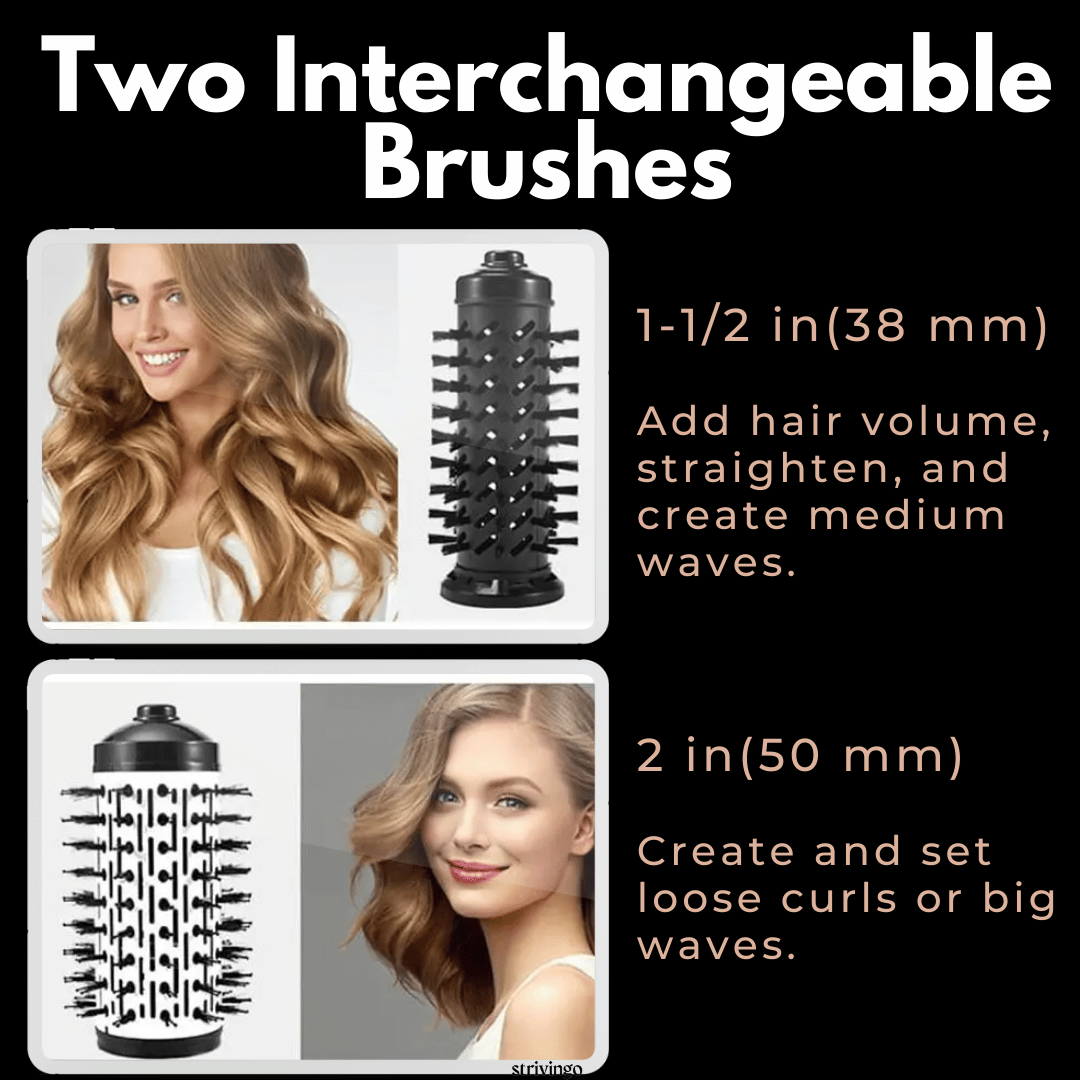 Kalsten | 3-in-1 Rotating Hair Dryer and Styler with Adjustable Temperature for Effortless Curls and Waves