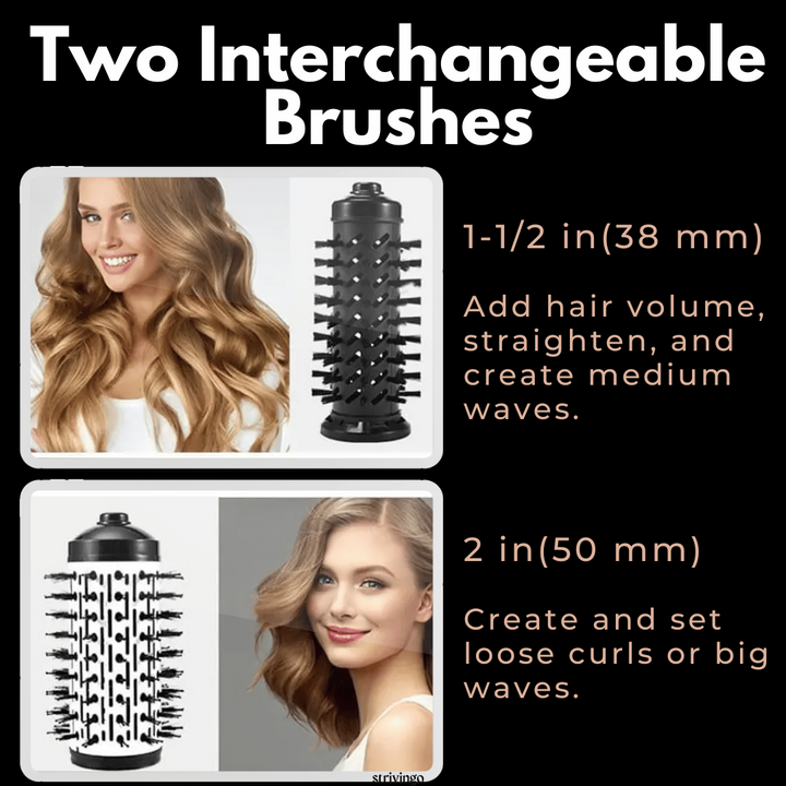 Kalsten | 3-in-1 Rotating Hair Dryer and Styler with Adjustable Temperature for Effortless Curls and Waves