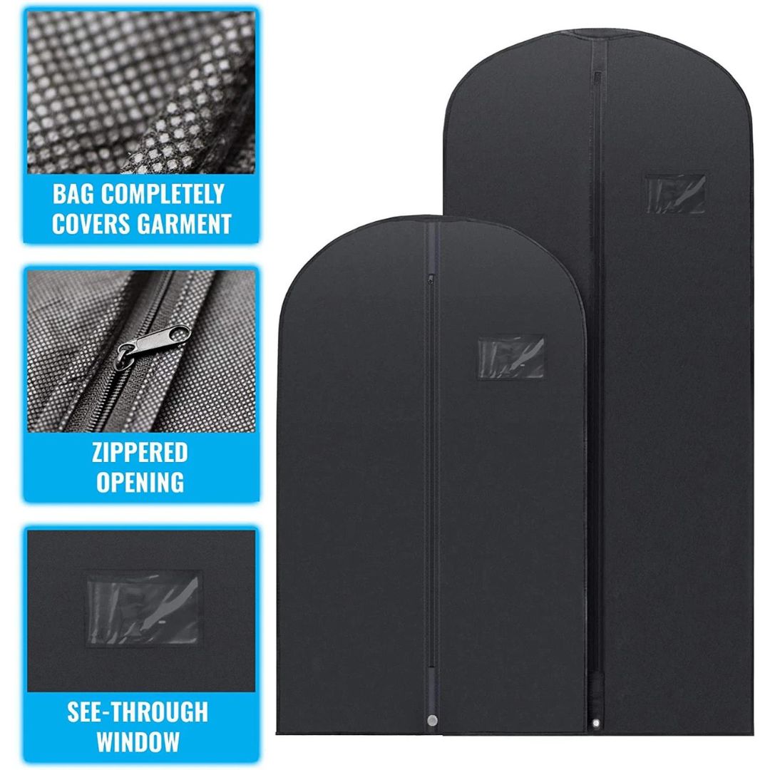 Premium Garment Bags – 5-Pack, Transparent Window, Water-Repellent