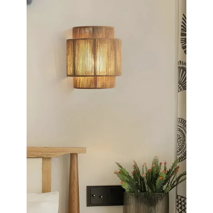 Woven Rattan Wall Lamp – Modern Design