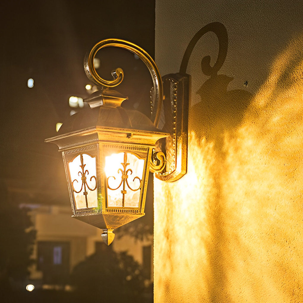Waterproof Retro Elegant LED Glass European Style Outdoor Wall Lights | Kalsten