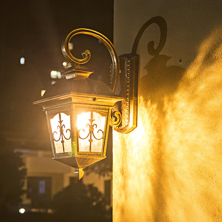 Waterproof Retro Elegant LED Glass European Style Outdoor Wall Lights | Kalsten