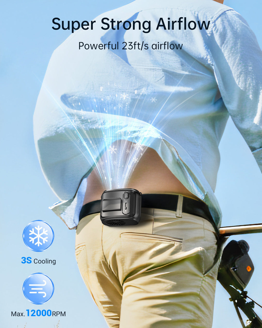 Waist Fan Hands-Free Personal Neck Fan for Outdoor Camping | Kalsten