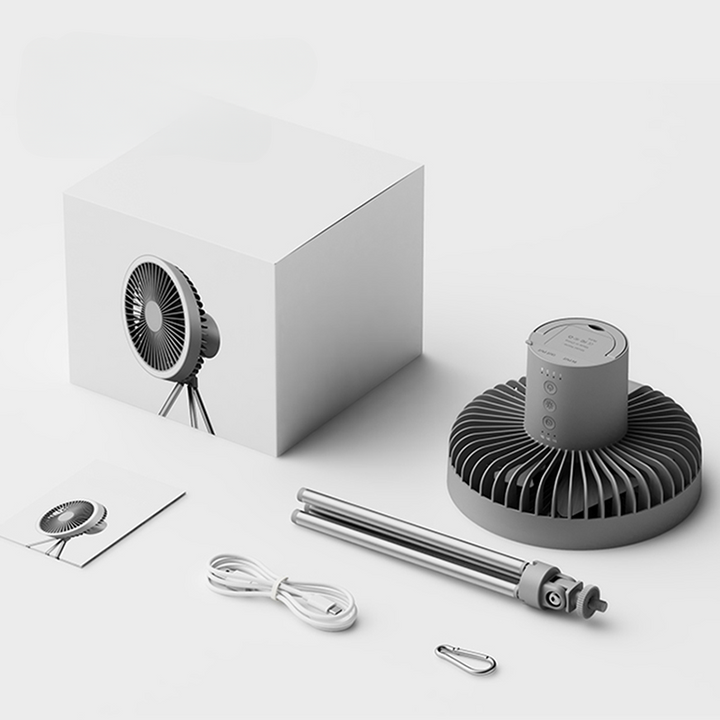 Portable Rechargeable Fan with LED and Built in Power Bank | Kalsten