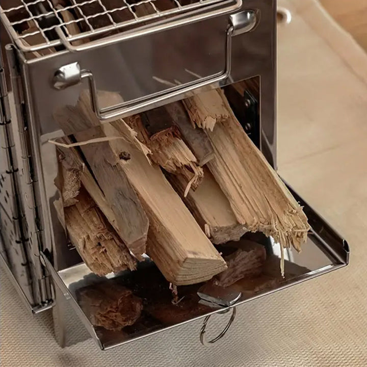 Mini Wood Stove – Stainless Steel Camping Grill