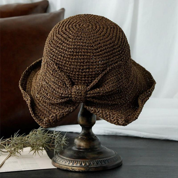 Kalsten | Retro Folding Straw Hat with Bow