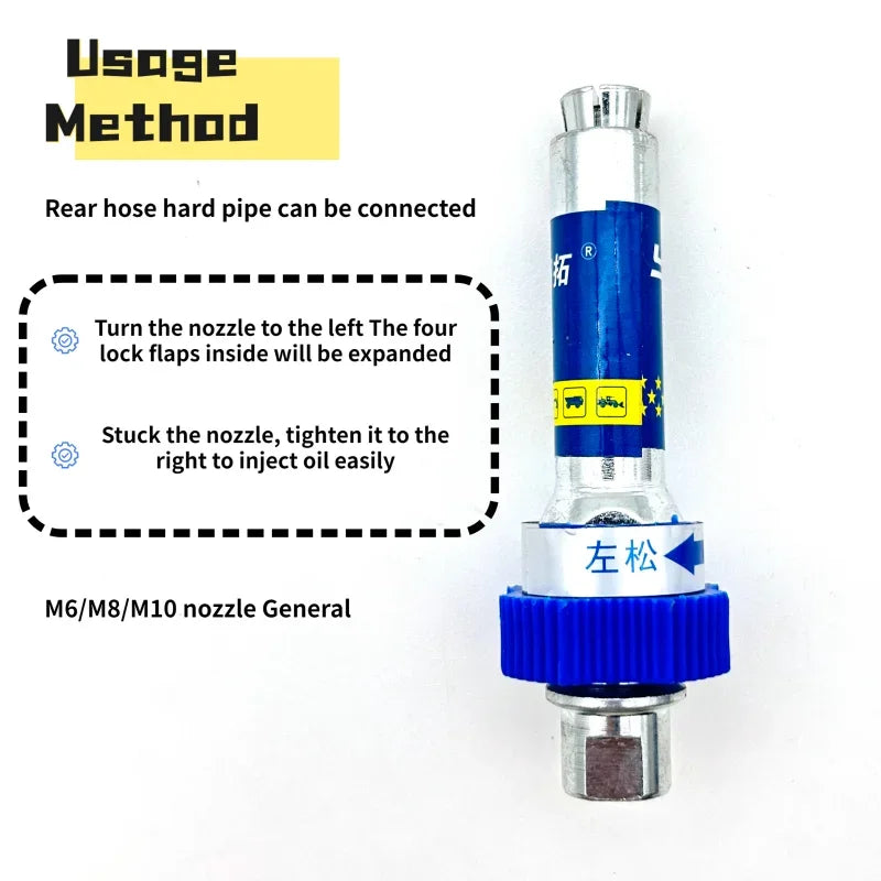 High-Pressure Grease Coupler - Heavy-Duty Fittings Adapter for Grease Guns, Fast Lock and Release Nozzles (Universal Fit) Kalsten