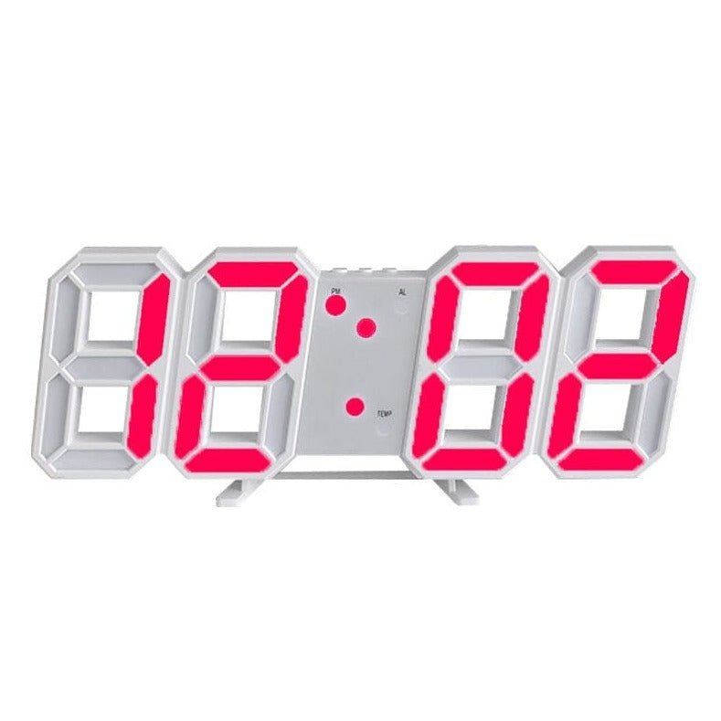 3D LED Wall Clock with Dimmable Digital Display