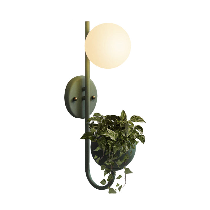 Kalsten | 1 Light Ball Wall Lamp Industrial Yellow/Blue/Green Metal LED Plant Wall Mount Lighting for Restaurant