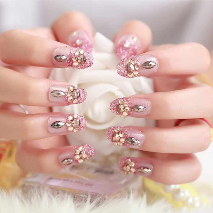 Glamorous Crystal-Embellished Press-On Nail Set