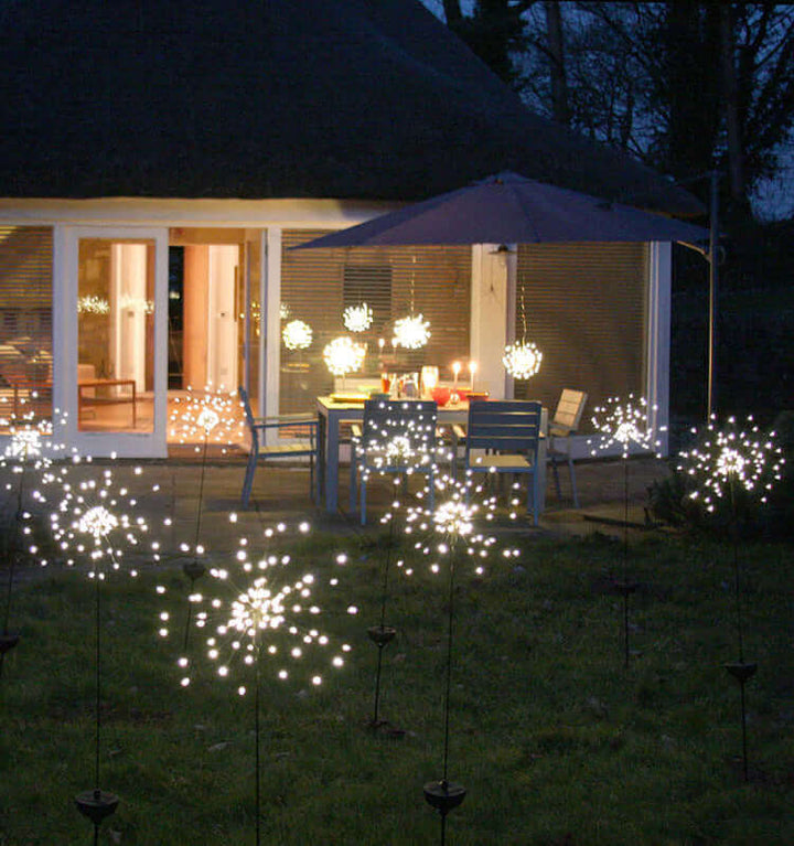 New Ground Plug Solar Fireworks Light LED Light String Copper Wire Outdoor Garden Decoration Star Lights Christmas Lights | Kalsten