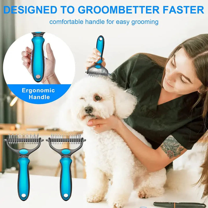 Double-sided pet grooming brush - End the hair chaos and enjoy quiet, cozy cuddle hours | Kalsten